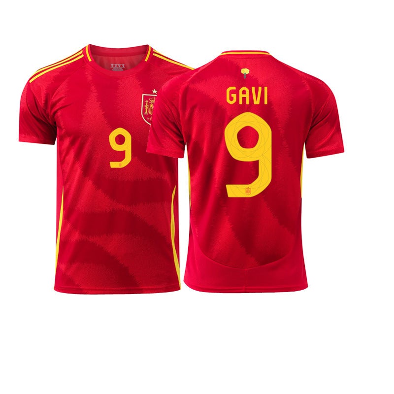 2024 Spain Home Single Top Football Jersey No. 7 Morata 9 Gavi 19 Yamal Football Fans - Image 3